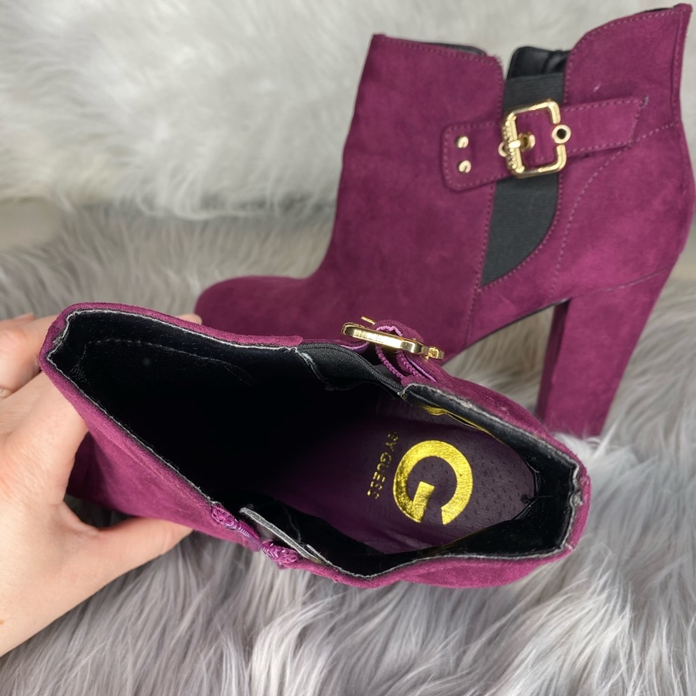 G by Guess purple swede heeled booties - Picture 5 of 6